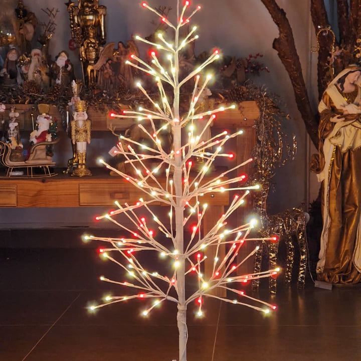 ÁRVORE DE LED COM 360 LEDS 170CM VERMELHA E BRANCO BIVOLT