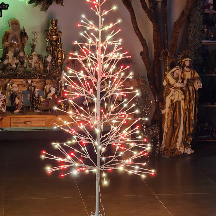 ÁRVORE DE LED COM 360 LEDS 170CM VERMELHA E BRANCO BIVOLT