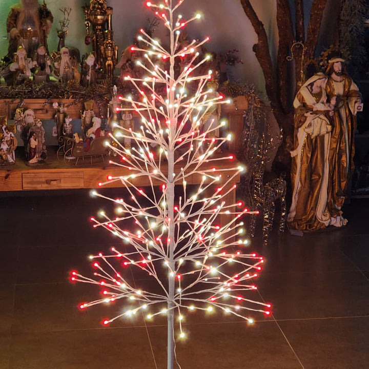 ÁRVORE DE LED COM 360 LEDS 170CM VERMELHA E BRANCO BIVOLT