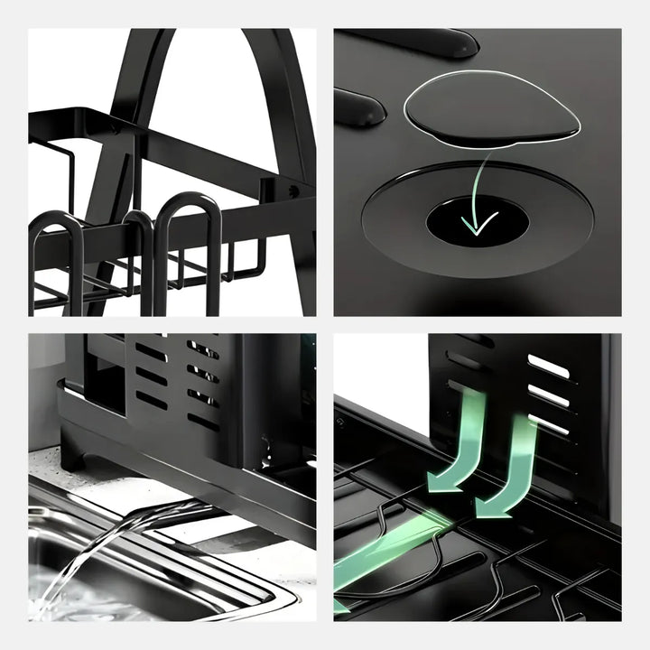 Escorredor e Organizador De Louças Inox Preto