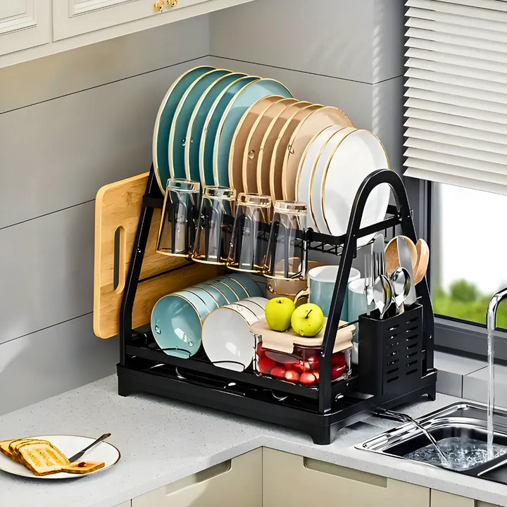 Escorredor e Organizador De Louças Inox Preto