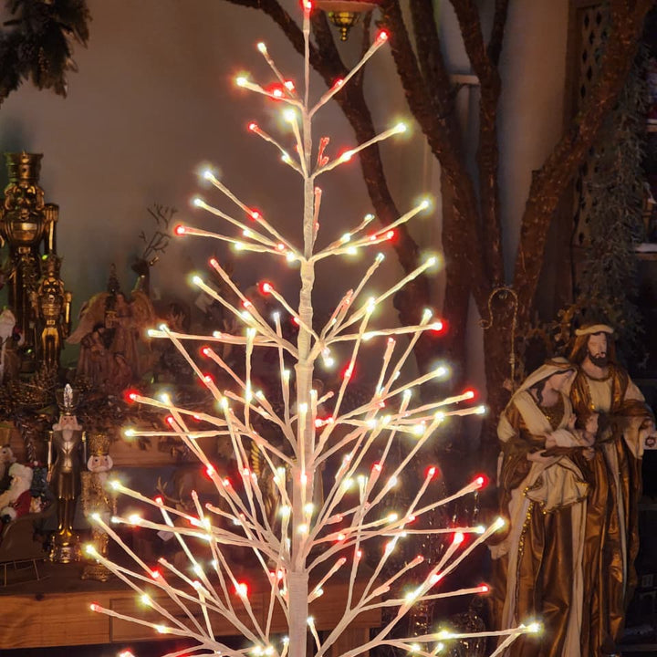 ÁRVORE DE LED COM 360 LEDS 170CM VERMELHA E BRANCO BIVOLT