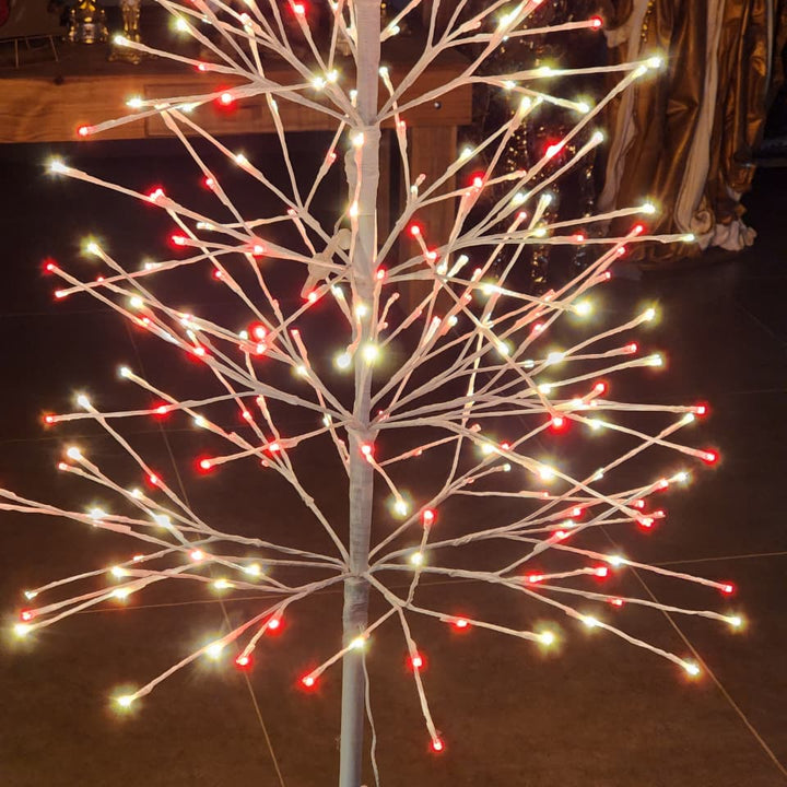 ÁRVORE DE LED COM 360 LEDS 170CM VERMELHA E BRANCO BIVOLT