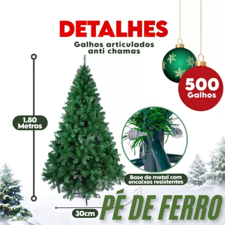 Arvore Natal 1,80m 500 Galhos Decorada Enfeitada Pinheiro Luxo Completa +80 Enfeites