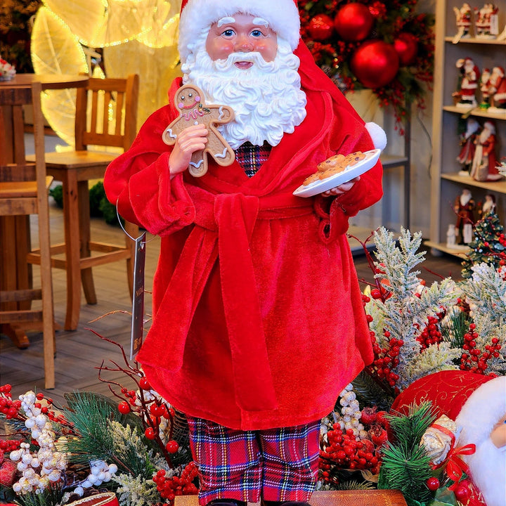 PAPAI NOEL COLECIONÁVEL DE PIJAMA VERMELHO 45CM - PRÉ VENDA 2025