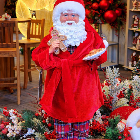 PAPAI NOEL COLECIONÁVEL DE PIJAMA VERMELHO 45CM - PRÉ VENDA 2025