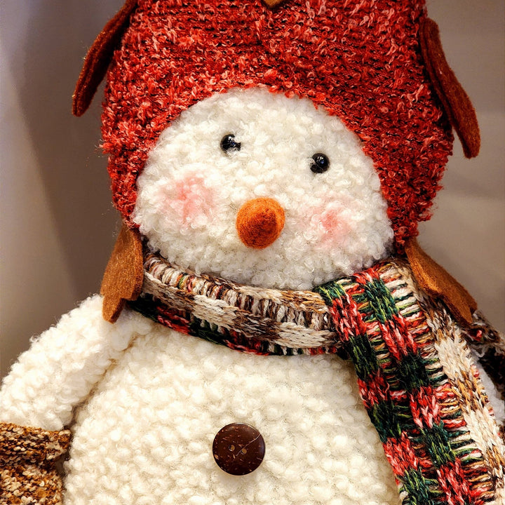 BONECO DE NEVE COM TOUCA DE CORUJA 30CM - PRÉ VENDA 2025