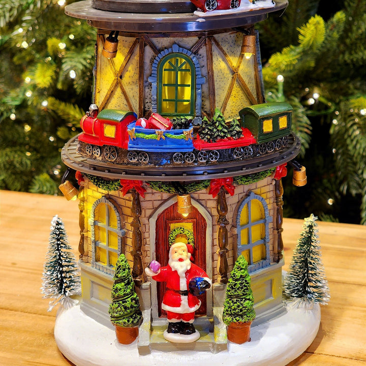 CENÁRIO VILA NATALINA TORRE COM RELÓGIO 37CM