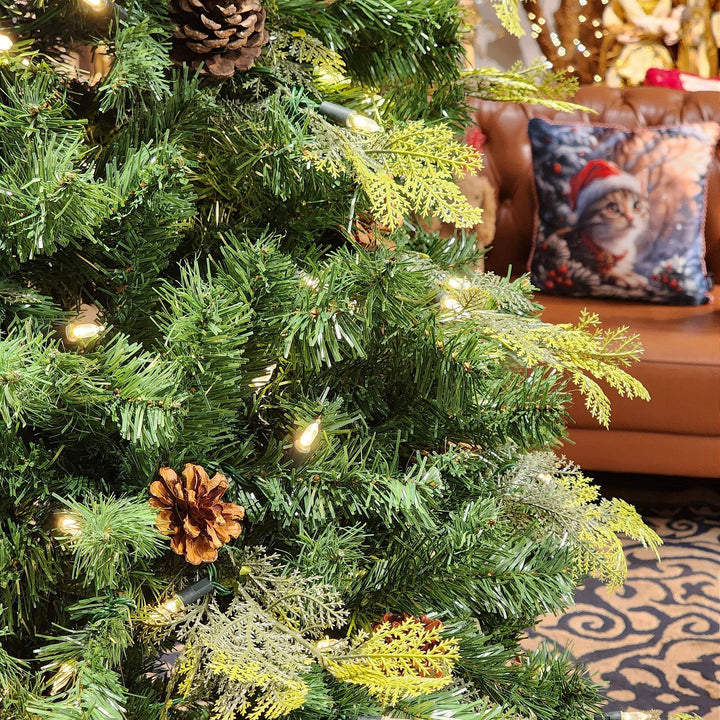 ÁRVORE REALISTA PINHEIRO CONSTELAÇÃO 400 LEDS WARM 1241 GALHOS 2,10CM MODELO CLICK BIVOLT