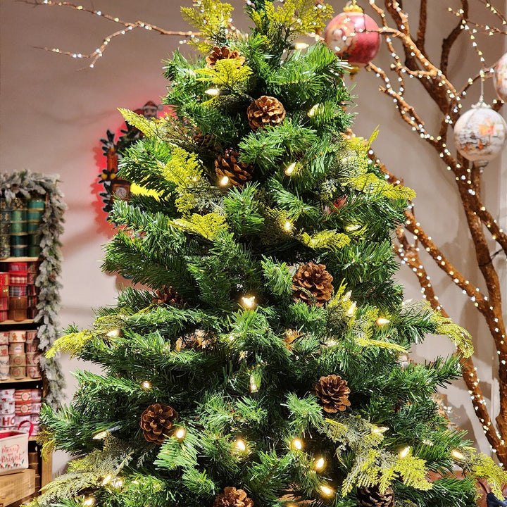 ÁRVORE REALISTA PINHEIRO CONSTELAÇÃO 400 LEDS WARM 1241 GALHOS 2,10CM MODELO CLICK BIVOLT