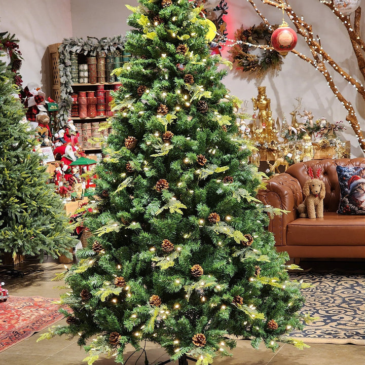 ÁRVORE REALISTA PINHEIRO CONSTELAÇÃO 400 LEDS WARM 1241 GALHOS 2,10CM MODELO CLICK BIVOLT