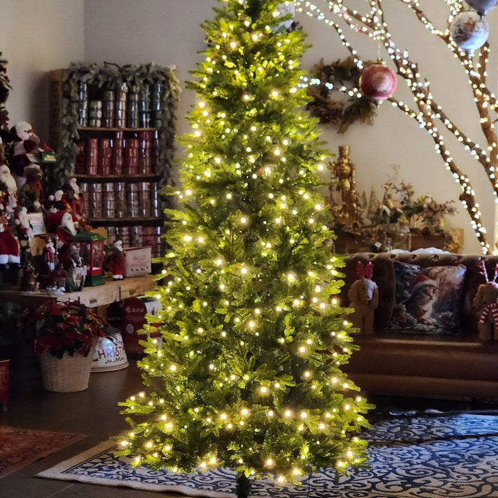 ÁRVORE REALISTA PINHEIRO AUSTRAL 2,10CM 450 LEDS WARM 801 GALHOS BIVOLT