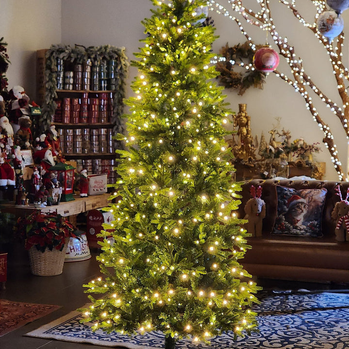 ÁRVORE REALISTA PINHEIRO AUSTRAL 2,10CM 450 LEDS WARM 801 GALHOS BIVOLT