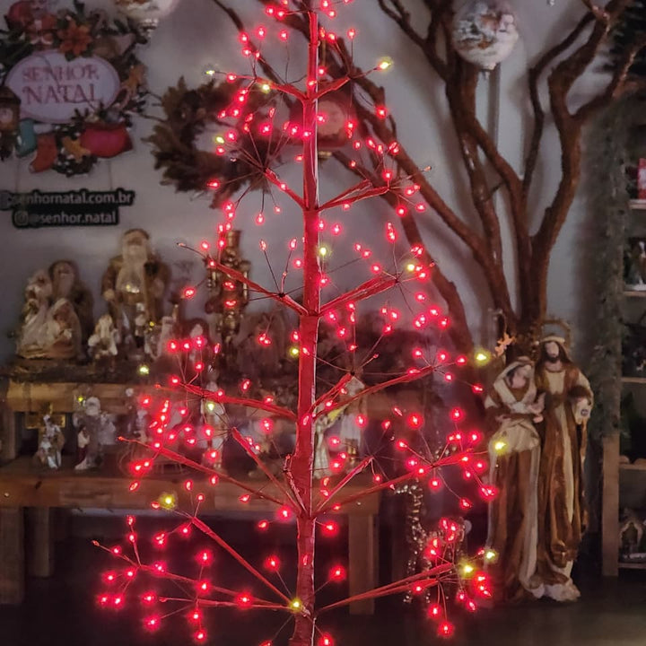 ÁRVORE FIO DE FADA COM 248 LEDS 100CM VERMELHA BIVOLT