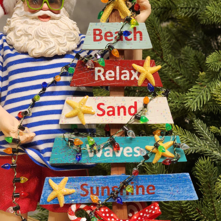 PAPAI NOEL NA PRAIA COLEÇÃO KURT S. ADLER 27CM