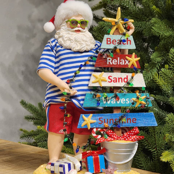 PAPAI NOEL NA PRAIA COLEÇÃO KURT S. ADLER 27CM