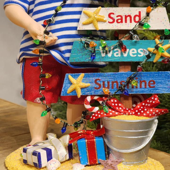 PAPAI NOEL NA PRAIA COLEÇÃO KURT S. ADLER 27CM