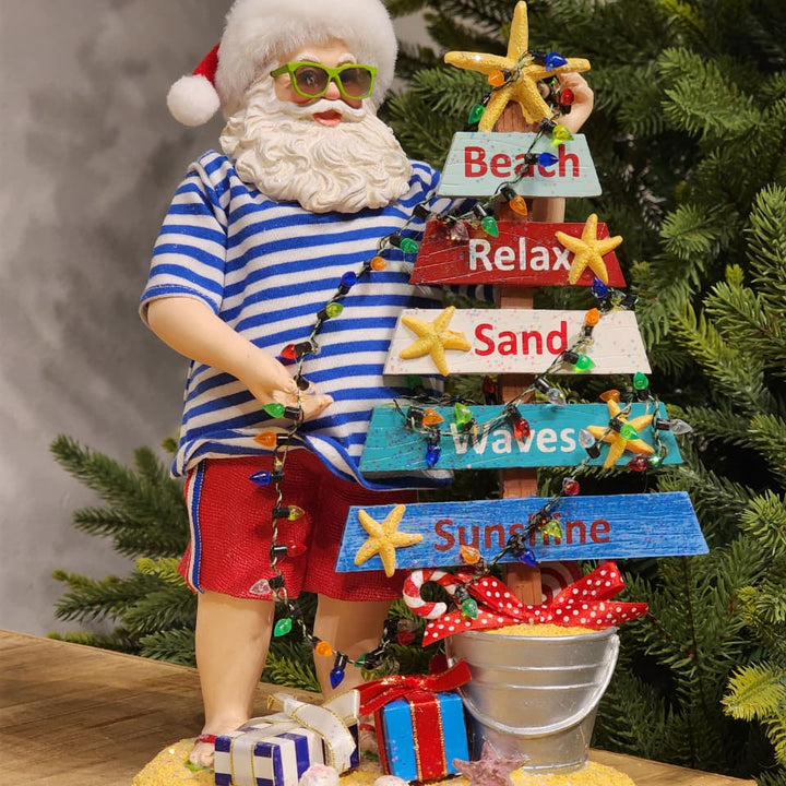 PAPAI NOEL NA PRAIA COLEÇÃO KURT S. ADLER 27CM