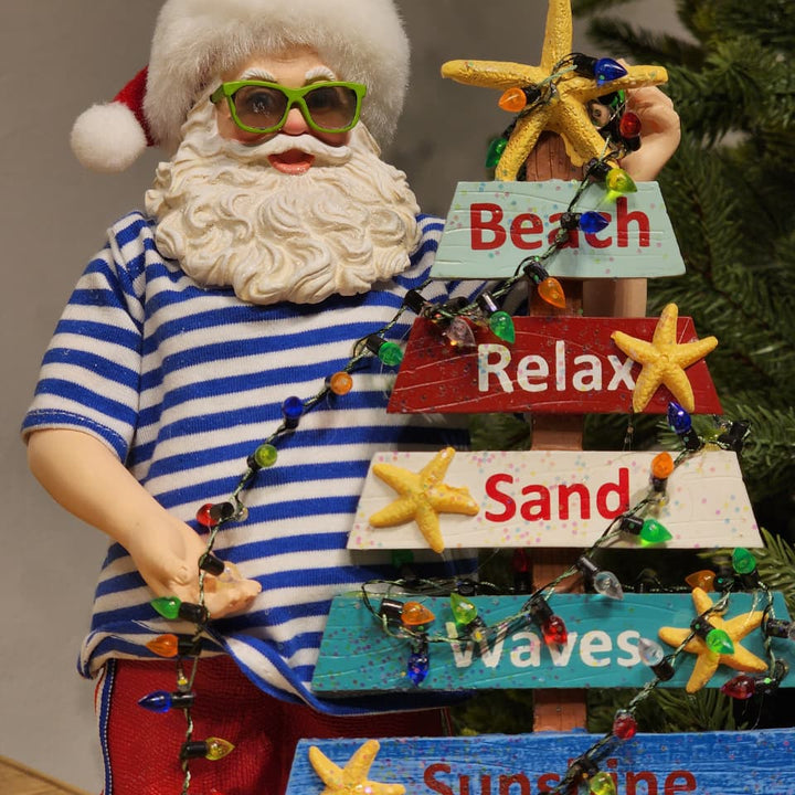PAPAI NOEL NA PRAIA COLEÇÃO KURT S. ADLER 27CM