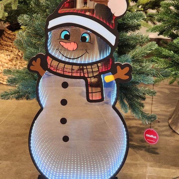 PLACA LUZ INFINITA BONECO DE NEVE 59,5CM