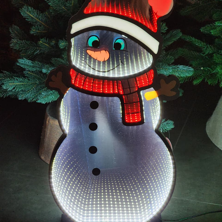 PLACA LUZ INFINITA BONECO DE NEVE 59,5CM