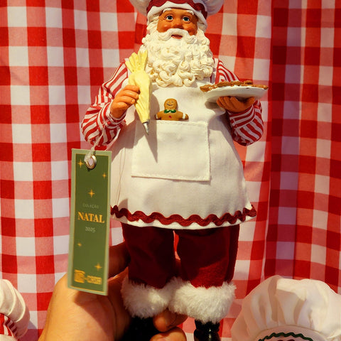 PAPAI NOEL COLECIONÁVEL COZINHEIRO 28CM - PRÉ VENDA 2025
