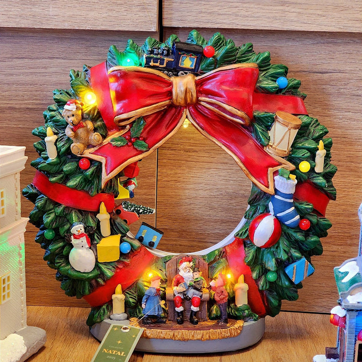 CENÁRIO NA GUIRLANDA EM RESINA COM LED E SOM 30CM - PRÉ VENDA 2025