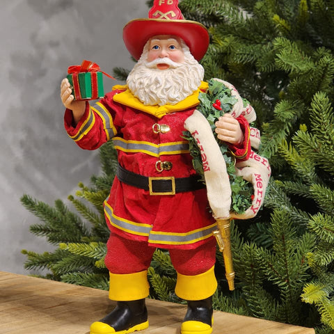 PAPAI NOEL BOMBEIRO COLEÇÃO KURT S. ADLER 28CM