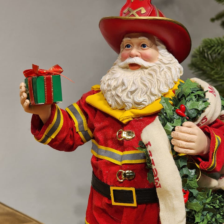 PAPAI NOEL BOMBEIRO COLEÇÃO KURT S. ADLER 28CM