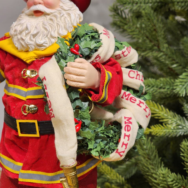 PAPAI NOEL BOMBEIRO COLEÇÃO KURT S. ADLER 28CM