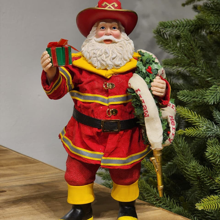 PAPAI NOEL BOMBEIRO COLEÇÃO KURT S. ADLER 28CM