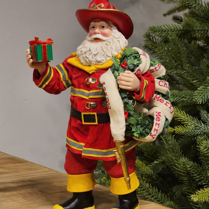 PAPAI NOEL BOMBEIRO COLEÇÃO KURT S. ADLER 28CM