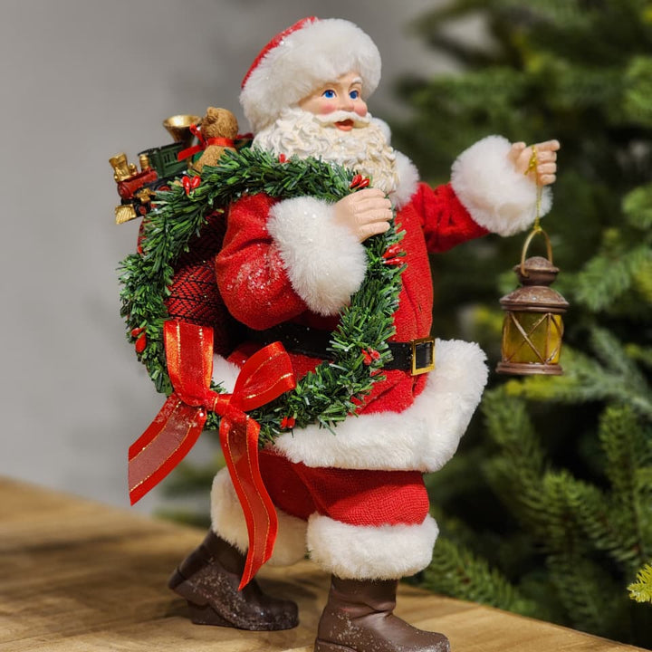 PAPAI NOEL COM LANTERNA COLEÇÃO KURT S. ADLER 27CM