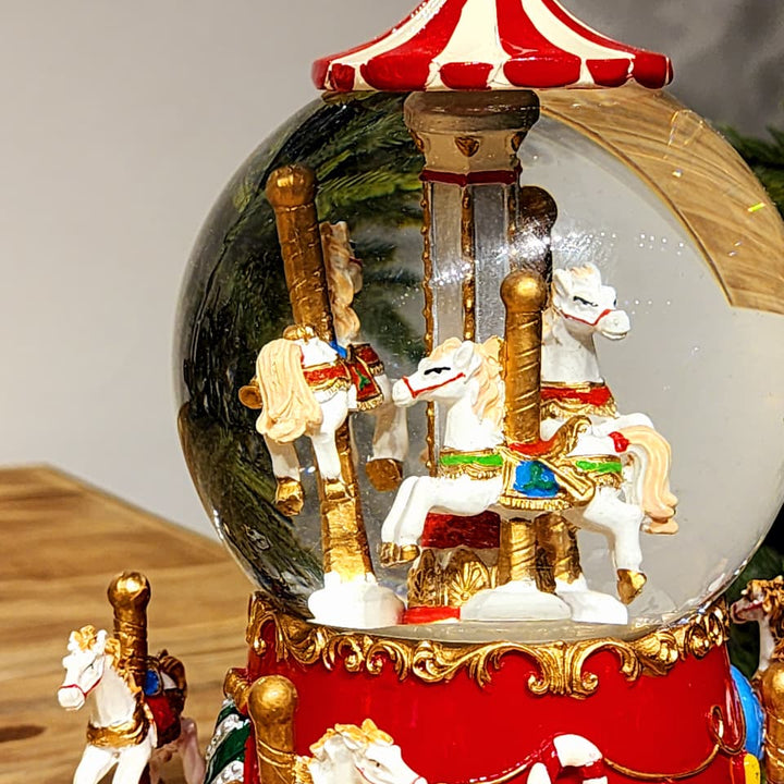 GLOBO COM ÁGUA CARROSSEL COM MOVIMENTO 20,5CM