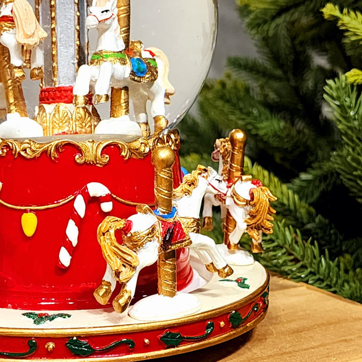 GLOBO COM ÁGUA CARROSSEL COM MOVIMENTO 20,5CM