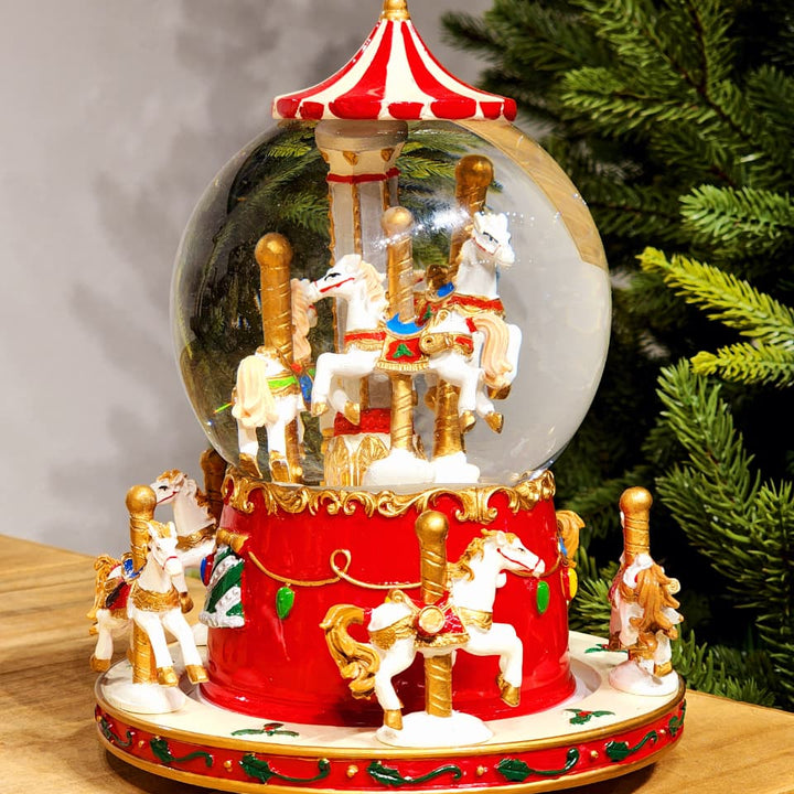 GLOBO COM ÁGUA CARROSSEL COM MOVIMENTO 20,5CM